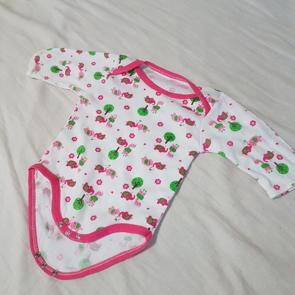 Long Sleeve Baby White Onesie